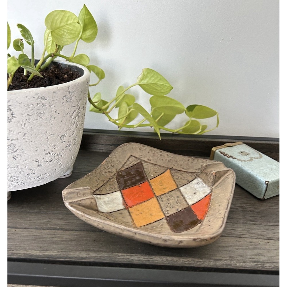 Vintage MCM RARE Aldo Londi For Bitossi 1960's Italian Multi Colored Geometric